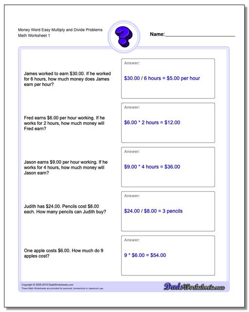 money and finance worksheets pdf