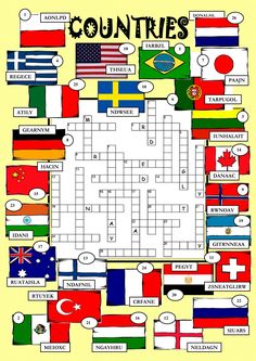 countries and nationalities crossword pdf