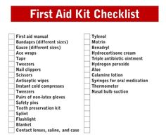 first aid kit checklist pdf