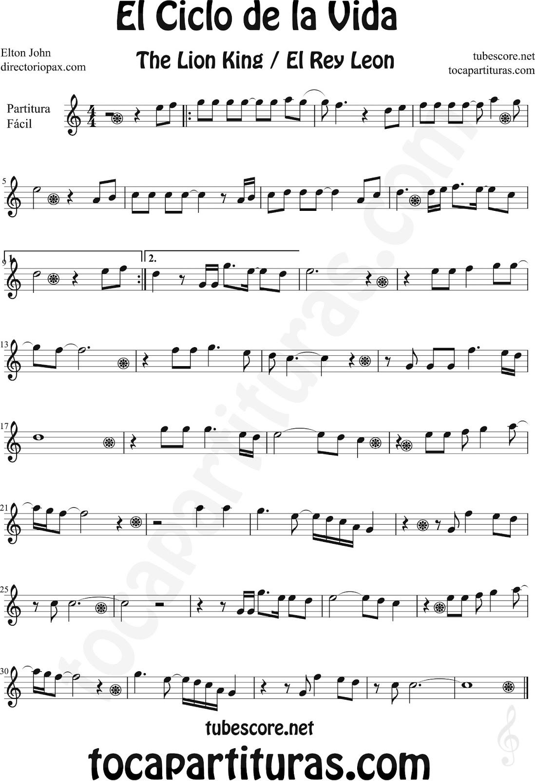 can you feel the love tonight flute pdf