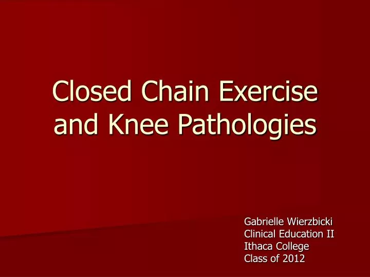 closed chain knee exercises pdf