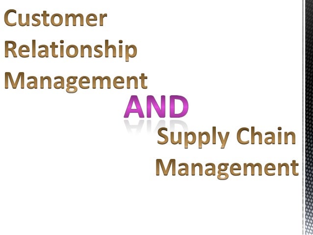 customer relationship management in supply chain pdf