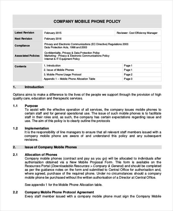 policies and procedures examples pdf
